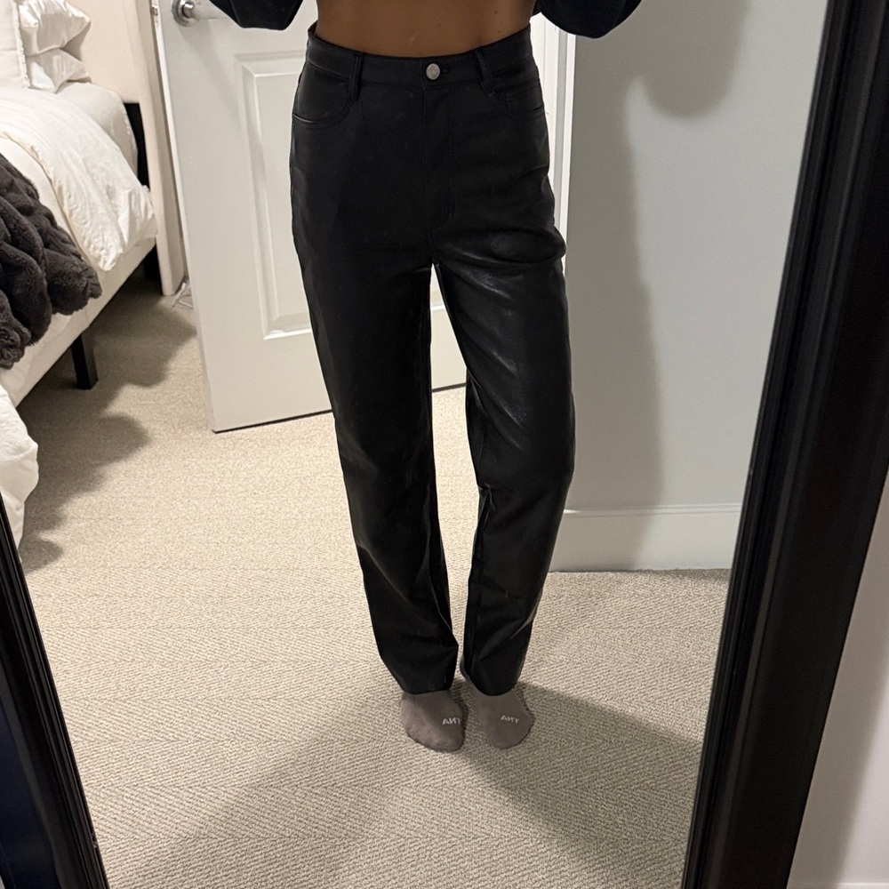 Wilfred Black Leather Pants
